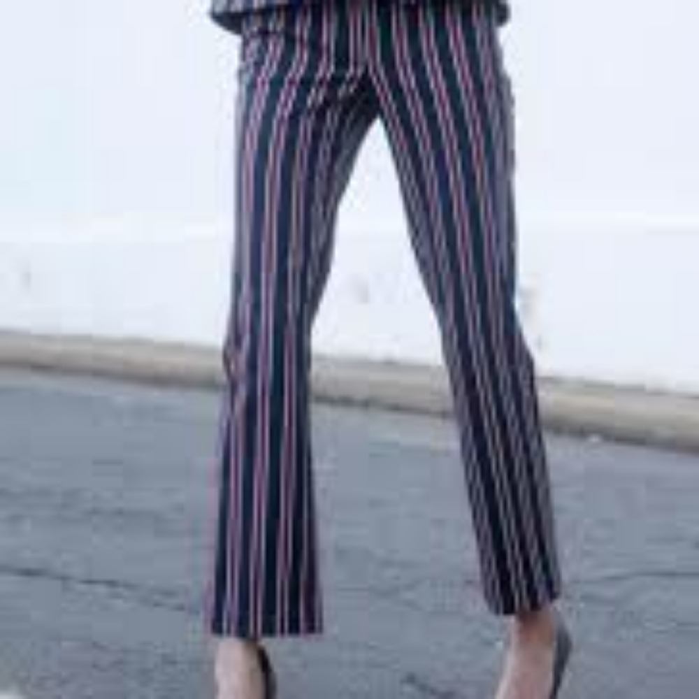 Limited Too Striped Gray Pink Wide Leg Pants